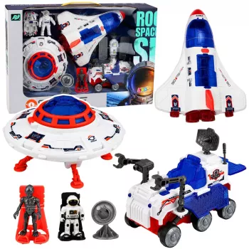 LEAN TOYS Space Shuttle UFO Research Vehicle Satellite Astronauts Set