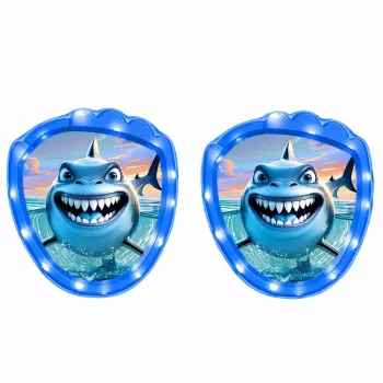 LEAN TOYS Arcade Game for Throwing, Catching, Paddle, Glowing Balls, LED Shark