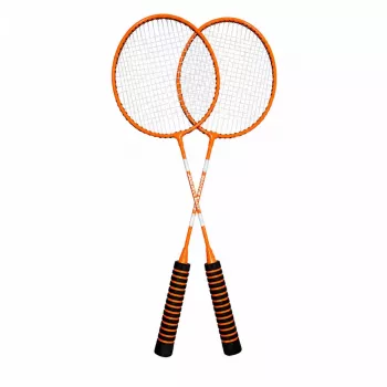 LEAN TOYS Badminton komplekts ar raketēm, volāniņiem un maciņu Orange