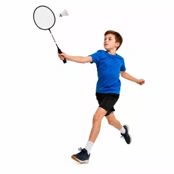 LEAN TOYS Badminton komplekts: 2 raketes, 3 volāniņi, melns futrālis