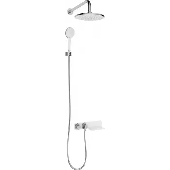 DEANTE Slēptās uzstādīšanas dušas komplekts ar termostata maisītāju, Matēti Melns, 250mm lietus duša