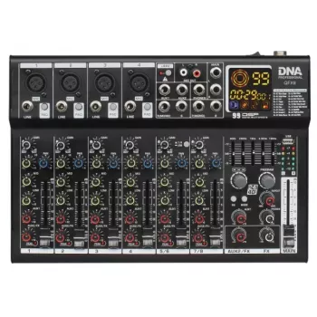 DNA PROFESSIONAL DNA QFX8 Analog Audio Mikseris 8 Kanāli Bluetooth