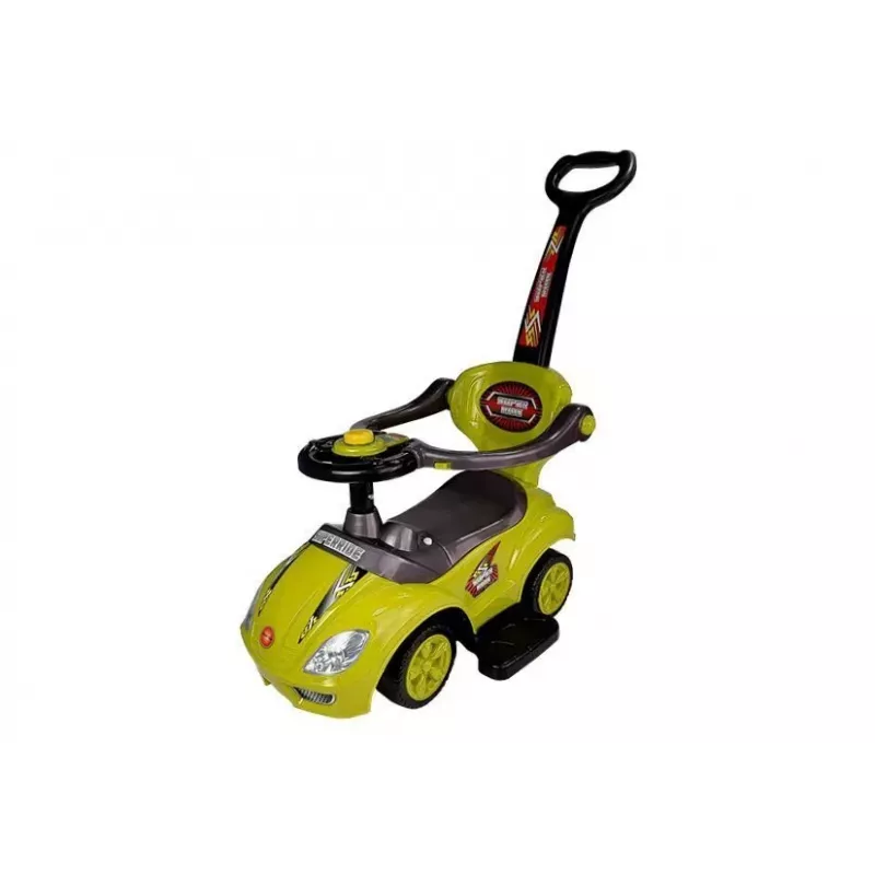 LEAN CARS Toddlers Ride On Push Along with Parent Handle Mega Car 3in1 Yellow