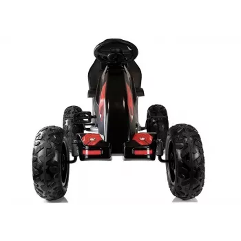 LEAN CARS Gokart B012 Ar Piepūšamajām Riepām Melns Pedāļu Gokarts Bērniem 3-8 Gadiem