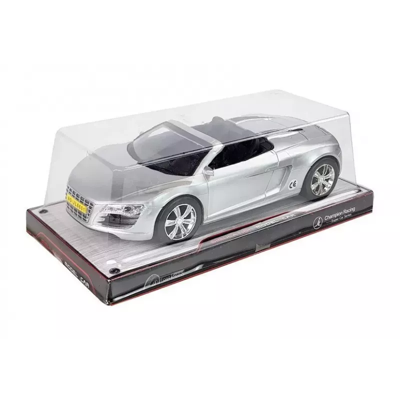LEAN TOYS Toy Car Cabriolet Silver 1:18