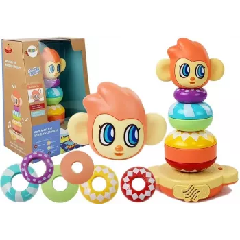 LEAN TOYS Educational Monkey Pyramid with Sounds, Learning Numbers