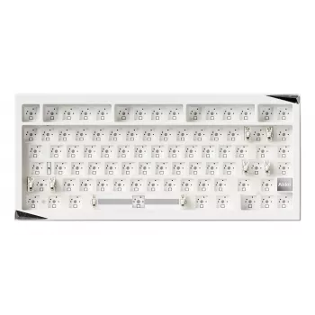 AKKO DIY Barebone Mechanical Keyboard Kit 75% 82-Key Triple Mode Hot-Swappable Gasket Mount White