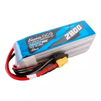 Gens ace G-Tech 2800mAh 22.2V 60C 6S1P LiPo Battery Pack ar XT60 savienotāju