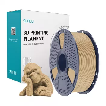 SUNLU Wood Map PLA+Wood Composite Filament 1.75mm 1kg Natural Wood