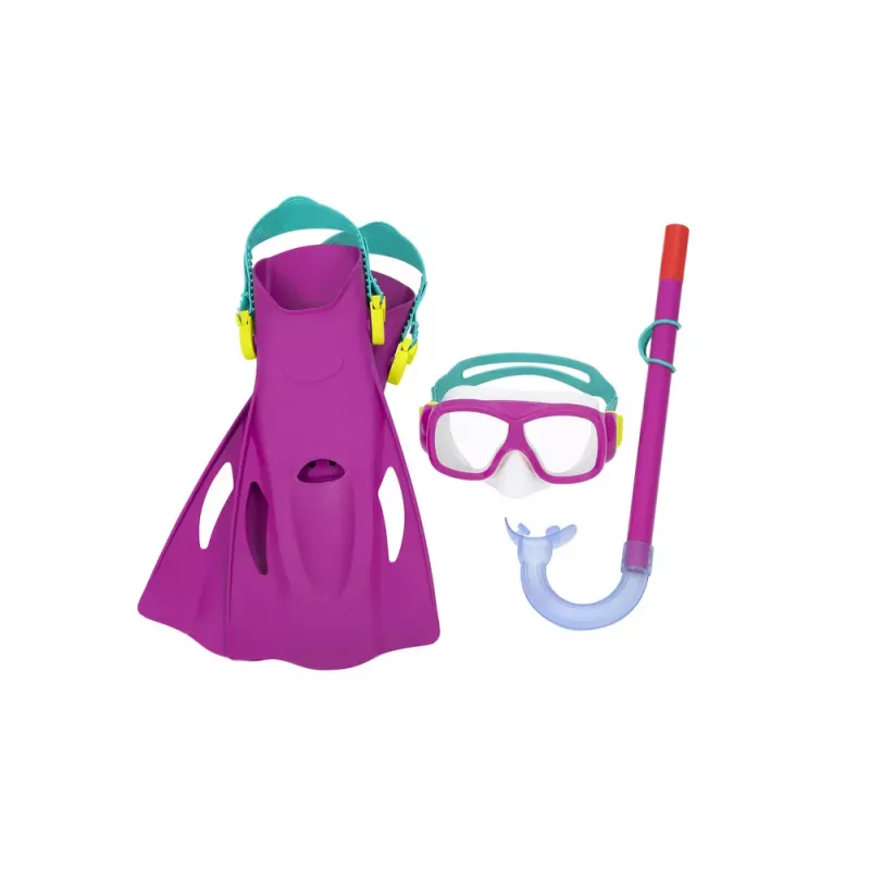 Bestway Niršanas Komplekts Maska, Snorkelis, Spuras Pink 25019