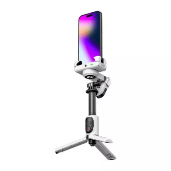 AOCHUAN M1 Pro gimbal ar RGB apgaismojumu (balts)