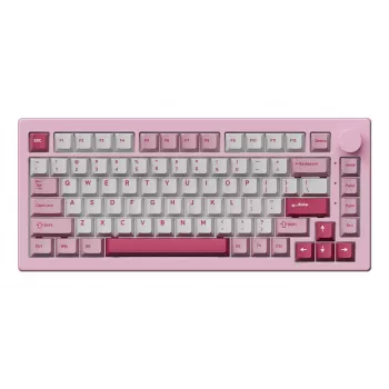 AKKO 5075 V3 mehāniskā tastatūra 75% 82 taustiņi vairākrežīmu bezvadu/Bluetooth/USB-C Hot-Swappable PBT ASA RGB Gasket Mount Black & Cyan