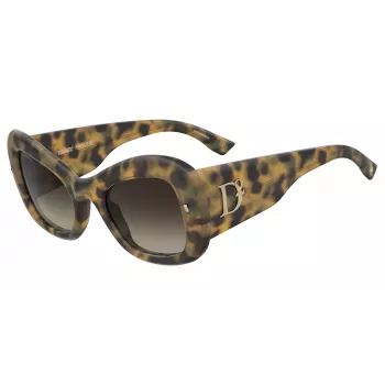 DSQUARED2 sieviešu saulesbrilles D2-0137-S-C9B Havana acetāta kvadrātveida rāmis brūnas gradienta lēcas 54mm