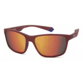 POLAROID PLD2153S0Z3 Vīriešu taisnstūra polarizētas saulesbrilles - Matēts melns rāmis, pelēkas lēcas, 58mm