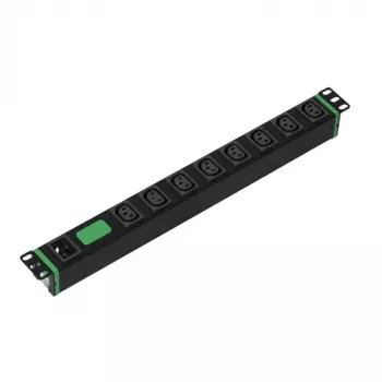 APC Easy Rack PDU Basic, horizontāls, 1-fāzes, 3.7 kW, 230 V, 16 A, 8x C13, C20 ieeja