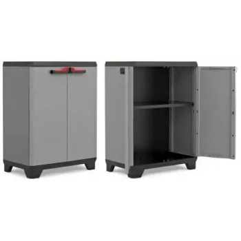 KETER Instrumentu skapis ar plauktiem STILO 68x39x90cm Pelēks/Melns