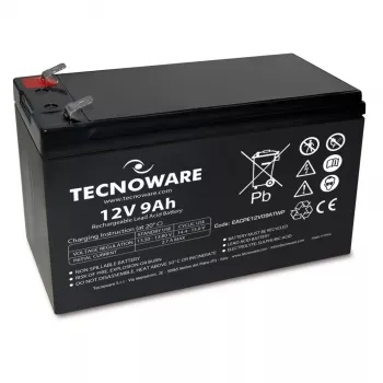 TECNOWARE 12V 9Ah Sealed Lead-Acid Battery with Faston 6.3mm Terminals