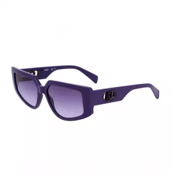 LIU JO Women's LJ801S-510 Saulesbrilles - Melns Rāmis, Pelēks Gradienta Stikls 55/15/140 mm