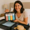 Beper C302AAC010 Silikona ceļojumu pudeļu komplekts - 3 x 80 ml, pasteļtoņi, TSA atbilstošs, necaurplūstošs, bez BPA, trauku mazgājamā mašīnā drošs