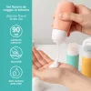 Beper C302AAC010 Silikona ceļojumu pudeļu komplekts - 3 x 80 ml, pasteļtoņi, TSA atbilstošs, necaurplūstošs, bez BPA, trauku mazgājamā mašīnā drošs