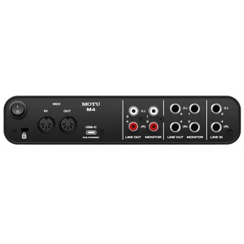 MOTU M4 USB-C Audio Interface – 4x4, 24-bit/192 kHz, 2 Mic Preamps, MIDI I/O