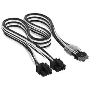 Corsair Premium Sleeved 2x 8-Pin to 12V-2x6 Cable for Type 4 PSU - Black/White