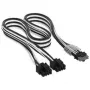 Corsair Premium Sleeved 2x 8-Pin to 12V-2x6 Cable for Type 4 PSU - Black/White