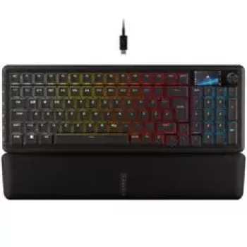 Corsair Vanguard 96 bezvadu spēļu tastatūra, mehāniskā, RGB, LCD displejs, DE izkārtojums - Melna