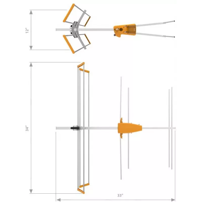 TELEVES Yagi V BIII VHF antena, 5 elementi, 174-230 MHz, 7.5 dBi, F-Type savienotājs, āra, melna