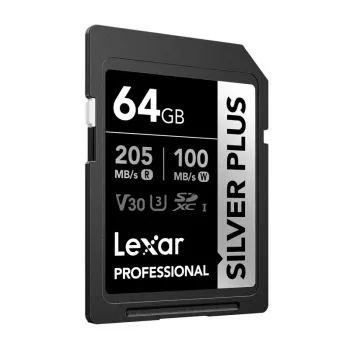 Lexar Professional SILVER PLUS SDXC 64GB atmiņas karte UHS-I U3 V30 A2