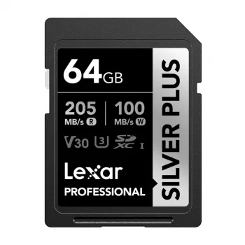Lexar Professional SILVER PLUS SDXC 64GB atmiņas karte UHS-I U3 V30 A2