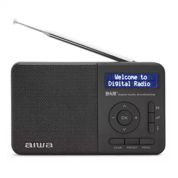 Aiwa RD-40DAB/BK Melnais pārnēsājamais DAB+ & FM radio ar Bluetooth
