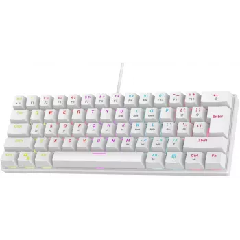 Rampage PLOWERK60 Blue Switch White Mechanical Gaming Keyboard 60% RGB USB-C