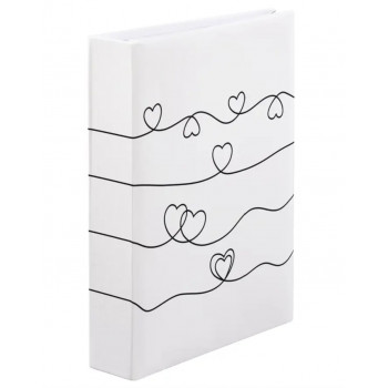 Hama Heart Waves fotoalbums 10x15 cm, 200 fotogrāfijām, cietos vākos, balts