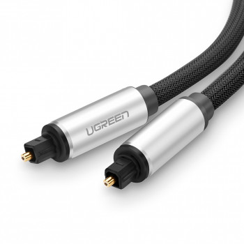 UGREEN Toslink digitālais optiskais audio kabelis, pīts alumīnijs, 1m pelēks