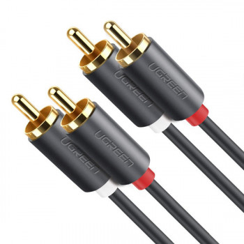 UGREEN AV104 2x RCA vīriešu uz 2x RCA vīriešu audio kabelis 2m melns