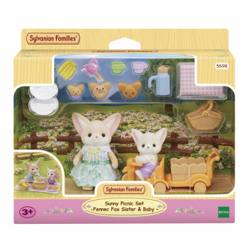 EPOCH Sylvanian Families Saulainais piknika komplekts - Fennec lapsas māsa un mazulis