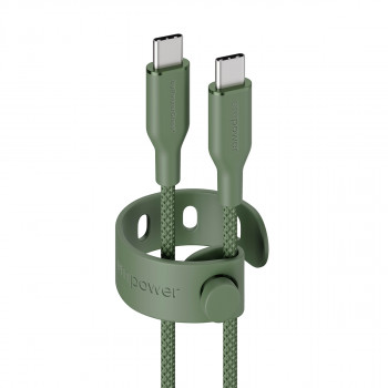PanzerGlass Racing 60W USB-C uz USB-C kabelis 1,2 m zaļš