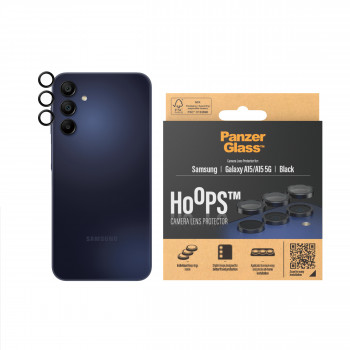 PanzerGlass Hoops kameru lēcu aizsargs Samsung Galaxy A15 / A15 5G - Melns