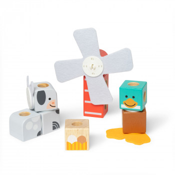 Melissa & Doug Blockables Farm Friends koka klucīšu komplekts