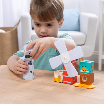 Melissa & Doug Blockables Farm Friends koka klucīšu komplekts