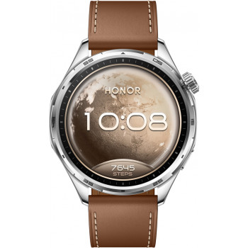 HONOR Watch 6 brūns viedpulkstenis ar AMOLED displeju, sirdsdarbības un SpO2 monitoringu, 10 dienu bateriju