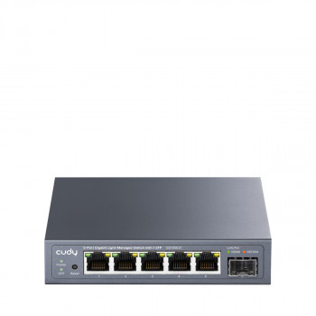 CUDY GS105ES1 5 portu Gigabit Light Managed slēdzis ar SFP, 4 RJ45, VLAN, QoS, Desktop