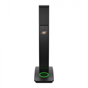 Neat MIC-1010-01 USB kondensatora mikrofons ar kardioīdu virzienu, austiņu monitoringa izeju, klusināšanas pogu un galda statīvu