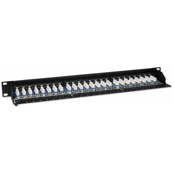 Intellinet 513487 24-Port Cat5e STP 1U Rackmount Patch Panel, Melns