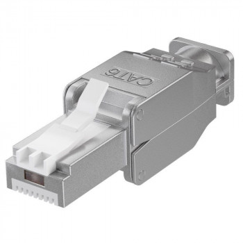 Techly 105889 RJ45 Cat6 STP modulārais savienotājs bez instrumentiem, 1G, ekranēts, caurspīdīgs