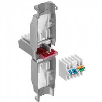 Techly 105889 RJ45 Cat6 STP modulārais savienotājs bez instrumentiem, 1G, ekranēts, caurspīdīgs