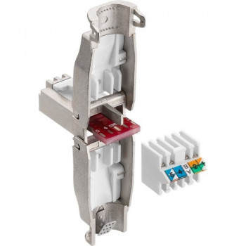 Techly 105872 Cat.6a STP bezinstrumentu RJ45 modulārais savienotājs, 10G, cinka sakausējums, AWG 22-26