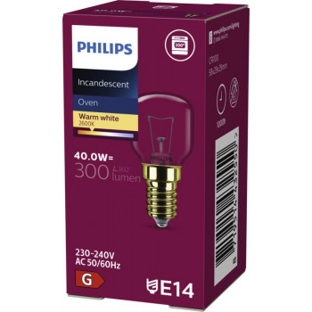 Philips PHI App 40W E14 230-240V T29 krāsns lampa bumbiera forma