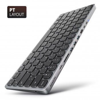 AXAGON HMC-KB-PT USB-C 5Gbps tastatūra ar 9-in-1 centrmezglu (PT)